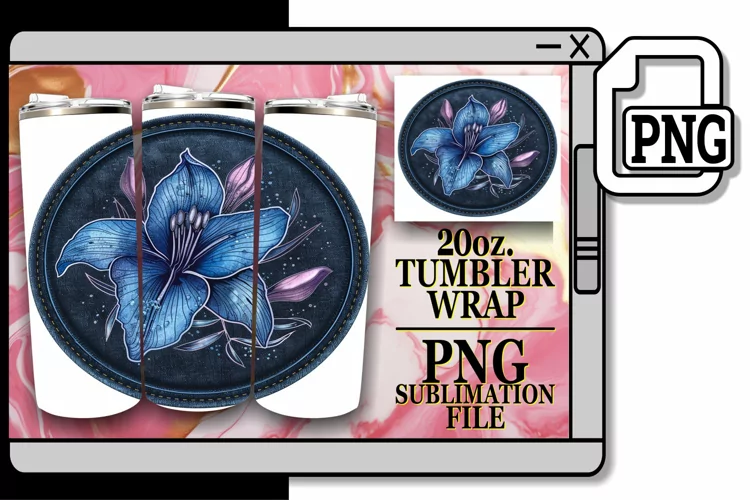 Fresh Blooms Denim Tumbler Sublimation 20oz