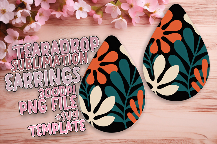 Fresh Teardrop Earrings Artwork PNG , Flowers