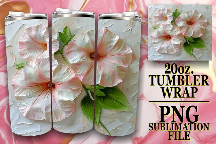 Elegant Flower Euphoria: 3D Tumbler Sublimation