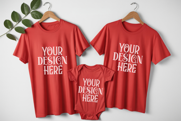 Christmas Family Matching Group T-Shirt Mockups | Holiday Fl