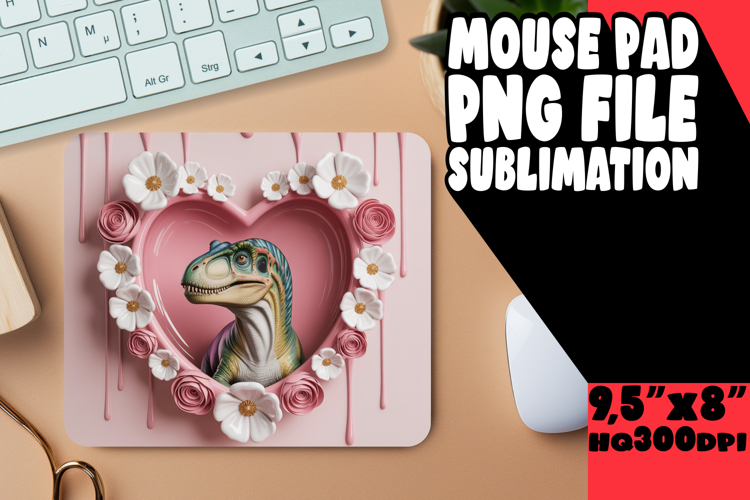 Unique Desk Mat Sublimation PNG, Cute Dino