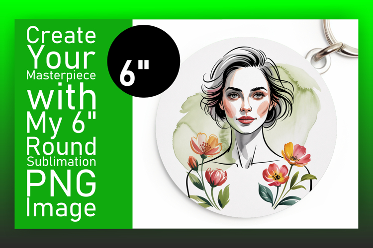Vibrant Round Design Keychain PNG , Beauty Woman