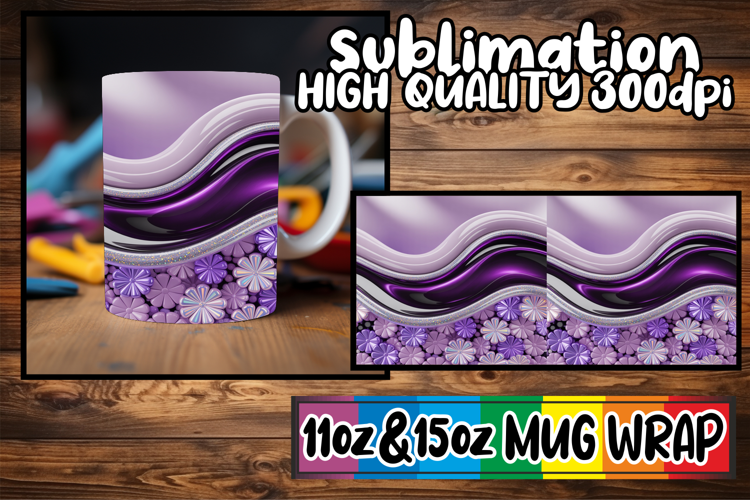 Vibrant colors 11oz 15oz sublimation wrap, Pattern