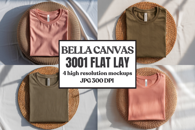Bella Canvas 3001 Flat Lay T-Shirt Mockup