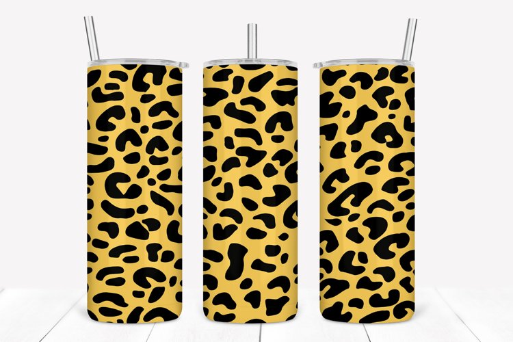 Apricot Leopard Pattern 20oz Skinny Tumbler Sublimation