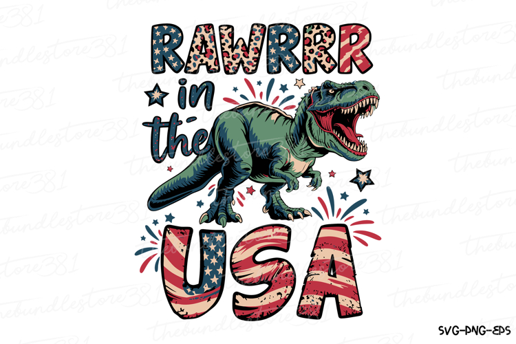 Rawr in the USA Svg | 4th of July Svg | Svg Cut File