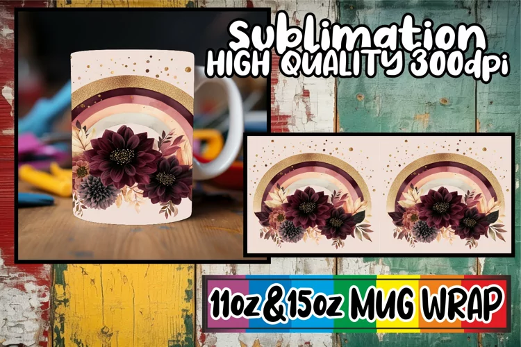 Radiant vibes 11oz 15oz sublimation wrap, Flower