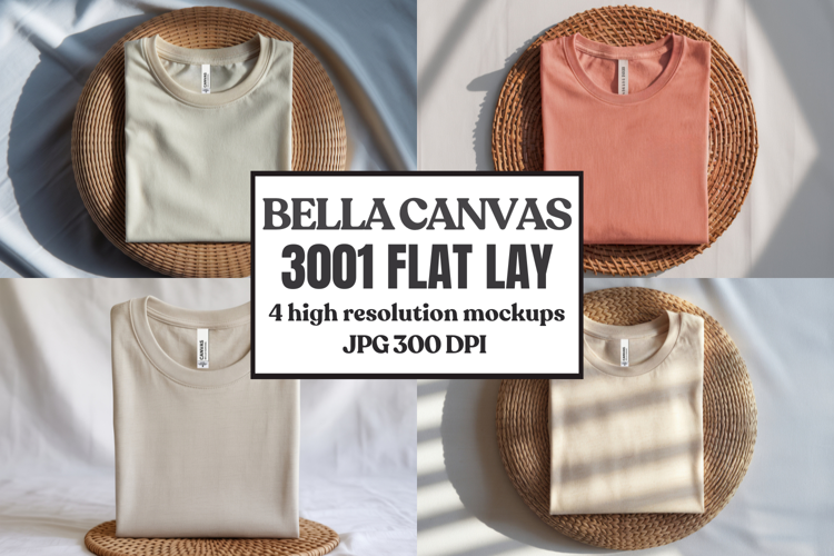 Bella Canvas 3001 Flat Lay T-Shirt Mockup