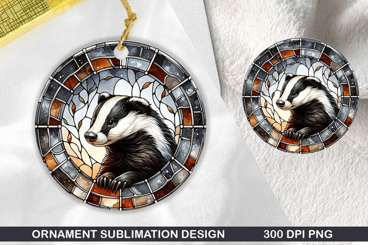 Lemur Stained Glass Ornament PNG, Digital Download File