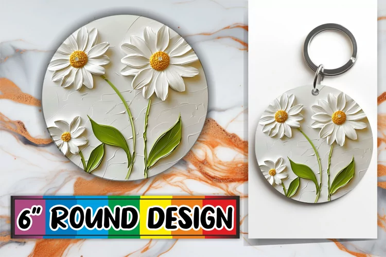 Elegant Bloom Paradise: 3D Circle Design Sublimation