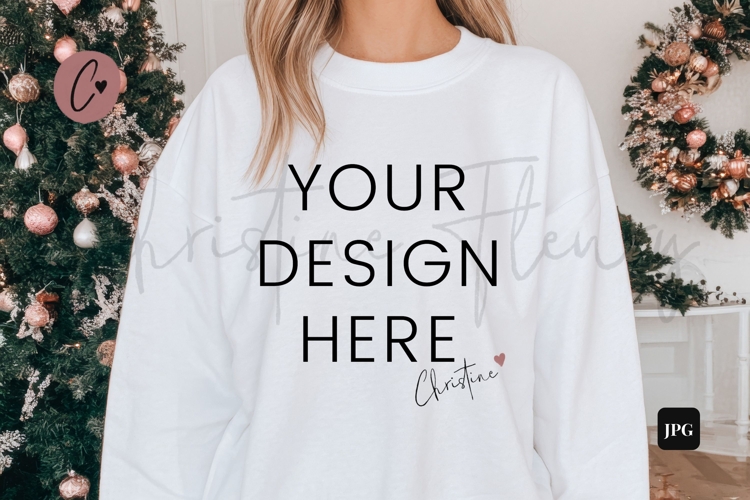 White Christmas Sweatshirt Mockup
