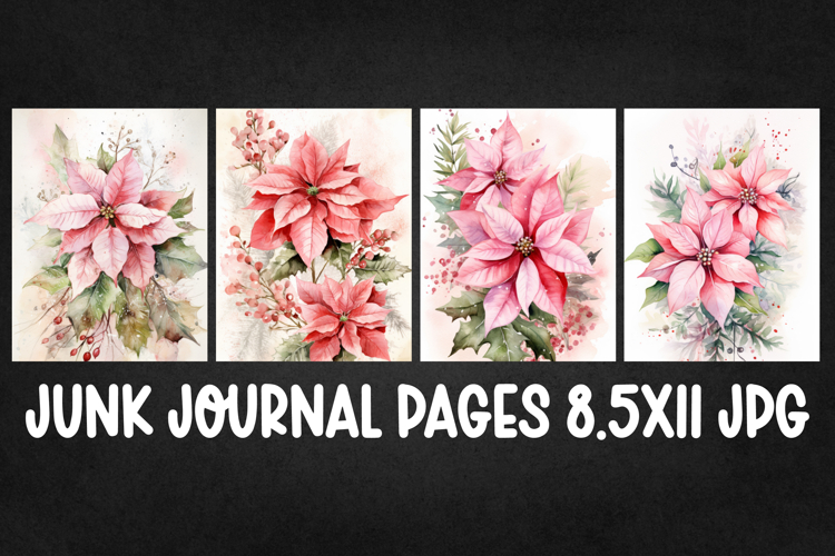 4 Christmas Digital Papers I Christmas Junk Journal Pages