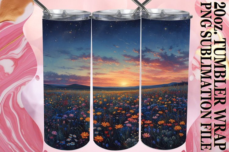 Radiant Spring Floral Tumbler Sublimation Wrap