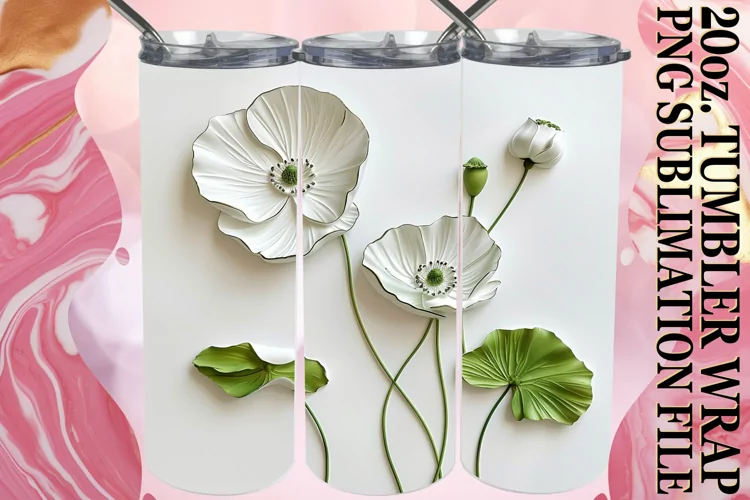 Blossom Radiance: Tumbler Wrap Sublimation