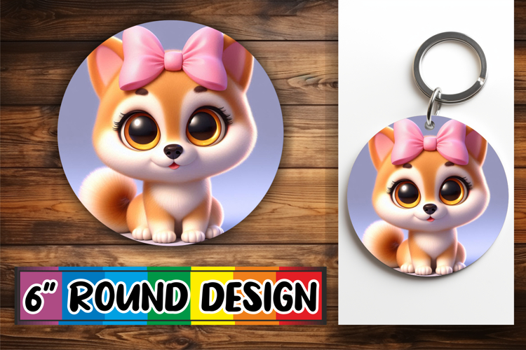 Joyful Circle Designs Sublimation PNG, 3D Dog