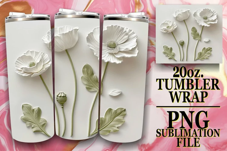 3D Petal Harmony: 3D Tumbler Sublimation