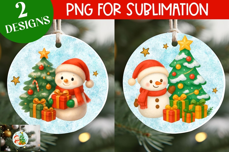 Christmas ornament PNG sublimation, Cute snowman ornament