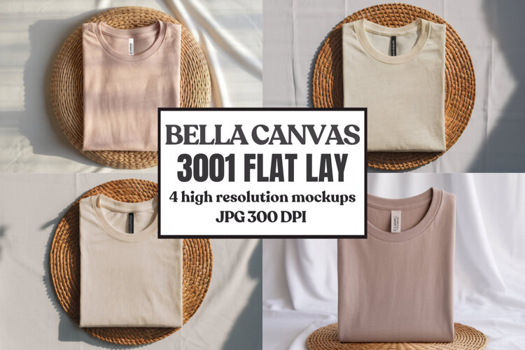 Bella Canvas 3001 Flat Lay T-Shirt Mockup example image 1