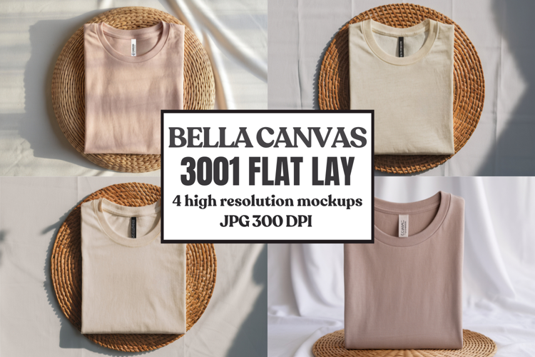 Bella Canvas 3001 Flat Lay T-Shirt Mockup