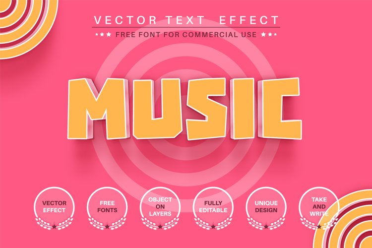 Pink music - editable text effect, font style
