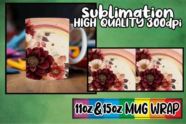 Enchanted days 11oz 15oz sublimation wrap, Flower