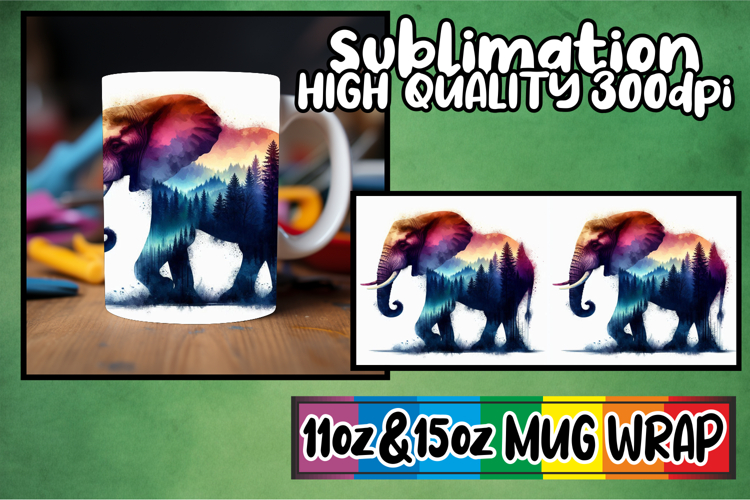 Joyful nights sublimation mug wrap, Animals Art
