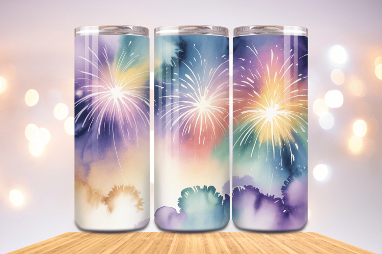 Festive Happy New Year Tumbler Wrap 2026: 20oz Skinny Tumble