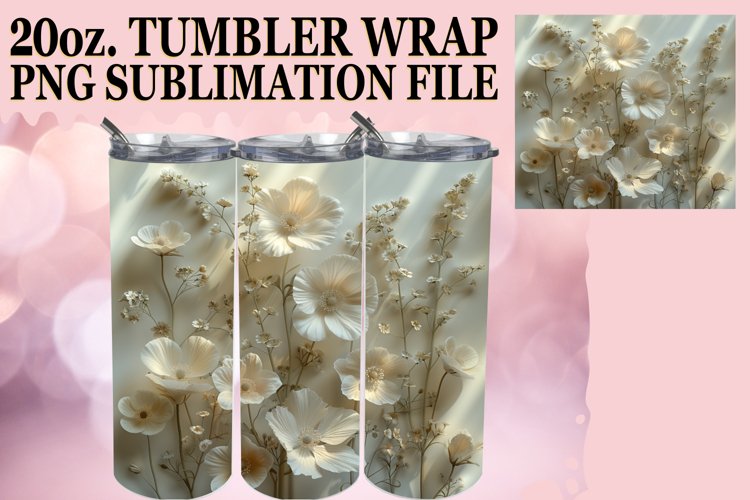 Joyful Spring Meadow of Flowers Tumbler Sublimation example image 1