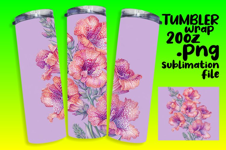 Watercolor Flowers Wrap for 20oz Tumbler Sublimation