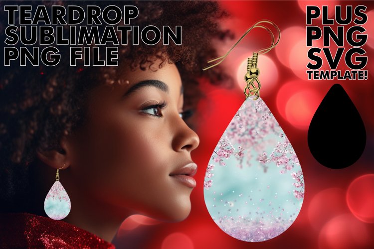 Glittery Leopard Teardrop Charm: Sublimation Designs