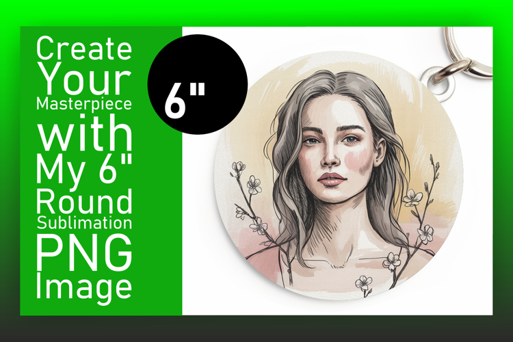 Chic Keychain Circle Design Template , Beauty Woman