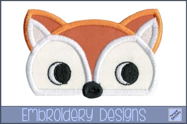 Boy Fox Animal Topper Applique Embroidery Design example image 1