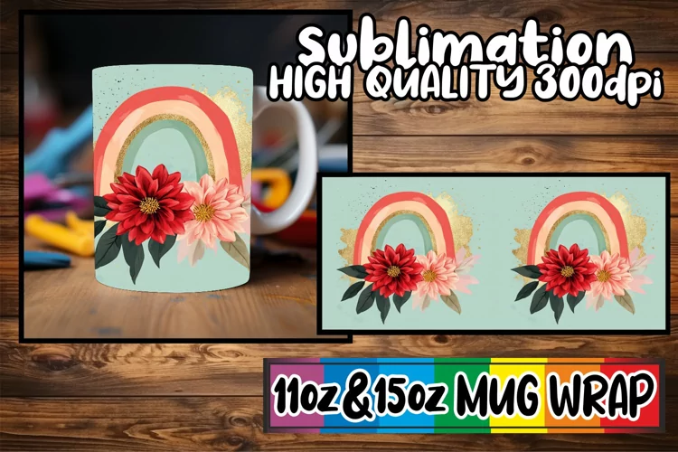 Timeless beauty 11oz 15oz sublimation wrap, Flower
