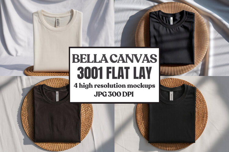 Bella Canvas 3001 Flat Lay T-Shirt Mockup example image 1