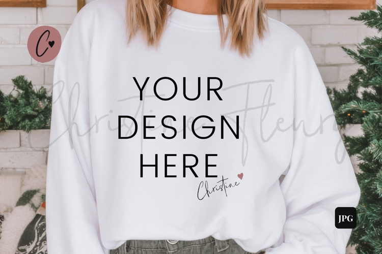 White Christmas Sweatshirt Mockup