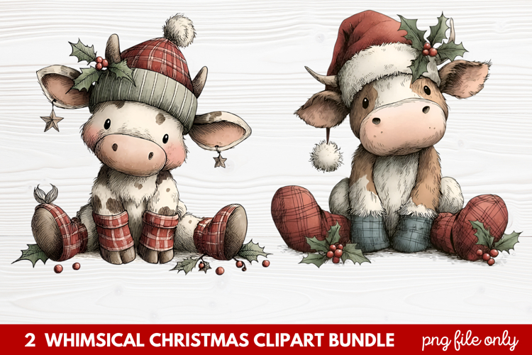 Whimsical Christmas Clipart | Cute Festive Holiday PNG