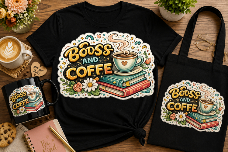 Boss and Coffee PNG | Teacher Sublimation Design