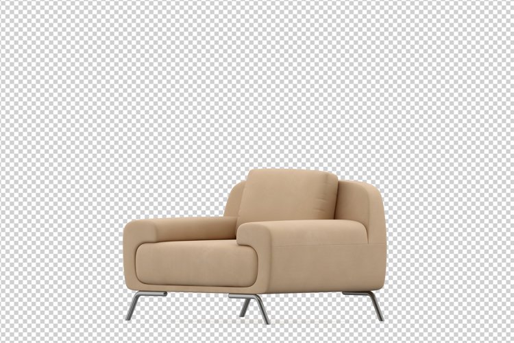 Isometric Arm Chair 3D isolated render