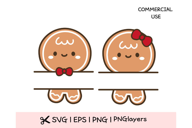 Gingerbread Name Tag SVG Gingerbread Boy Girl Name Label