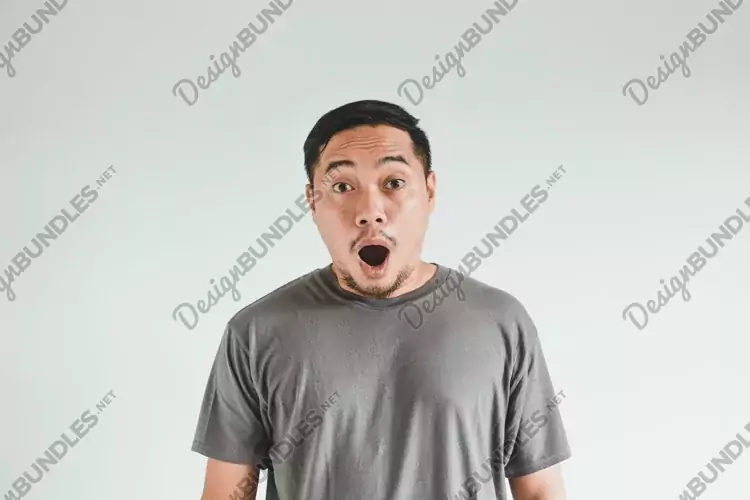 Shocked Asian man