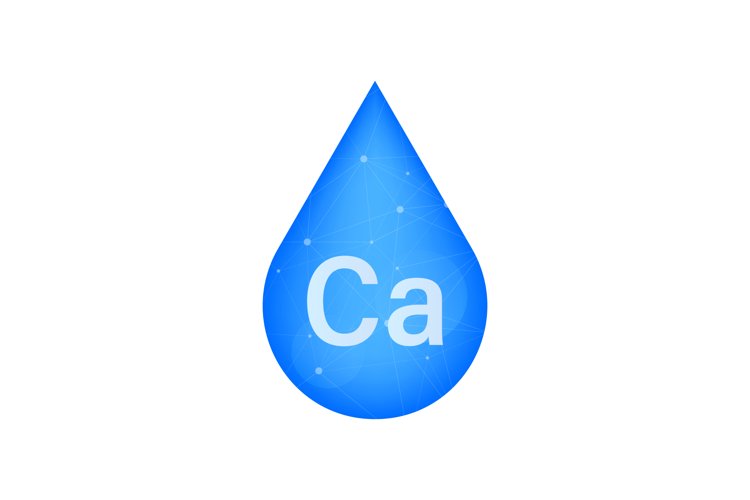 Blue calcium on white background. Calcium mineral. Ca pill example image 1