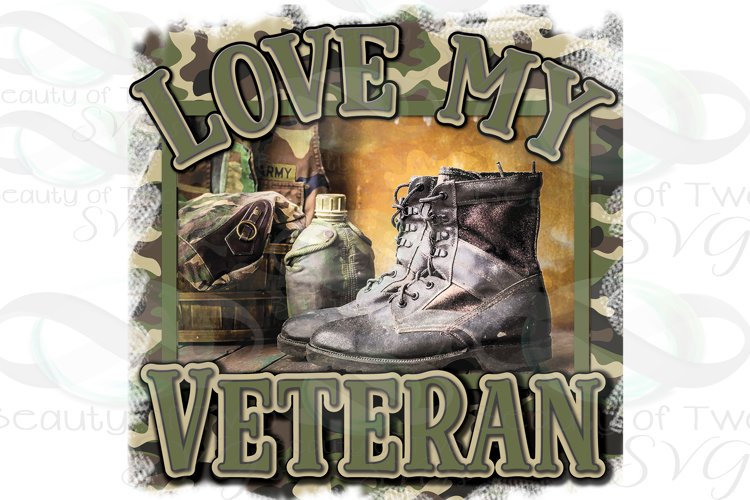 Love my Veteran png, American soldier png, Sublimation png example image 1