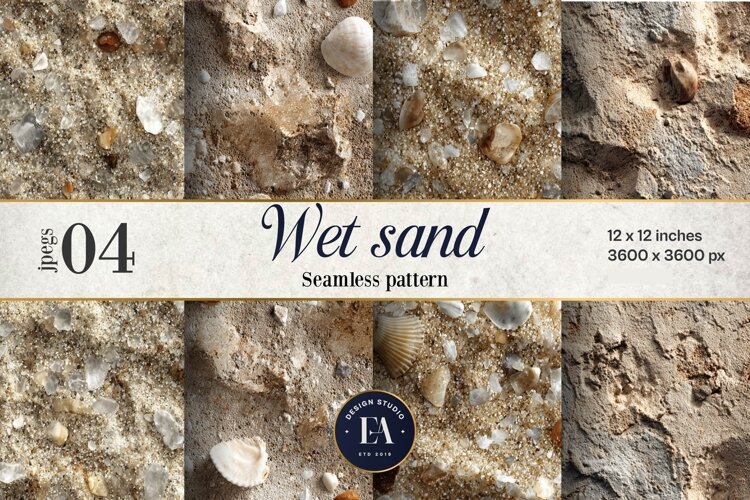 Wet Beach Sand Digital Paper 4 JPEG example image 1