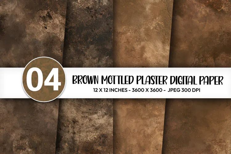 Brown Mottled Plaster Digital Paper