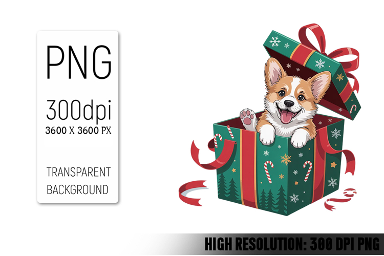 Cute Christmas Dog, Animal Sublimation Clipart PNG