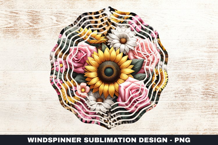 Sunflowers Wind Spinner Sublimation Design