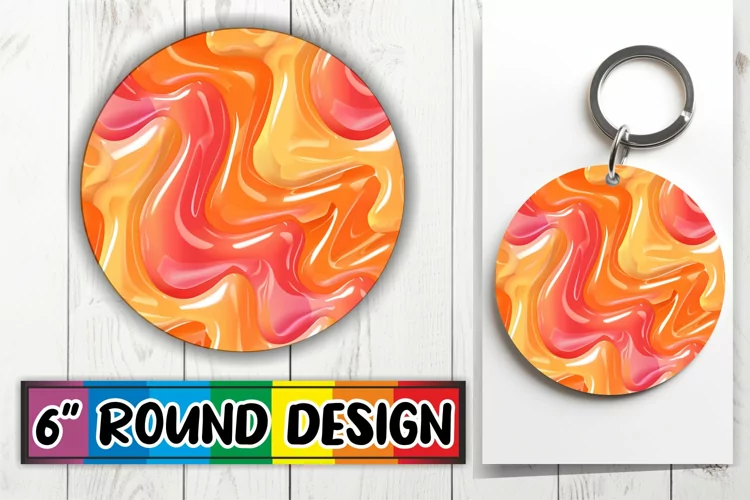 Funky Abstract Inflated Puff Sublimation Circles