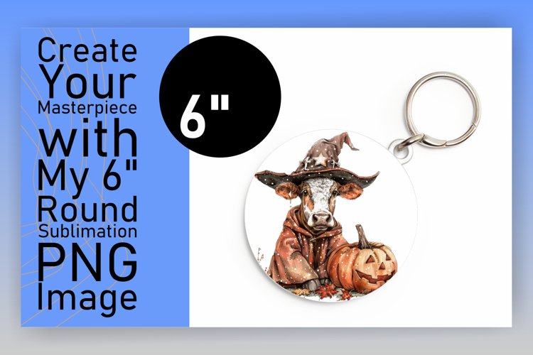Funny Watercolor Cow Round Design