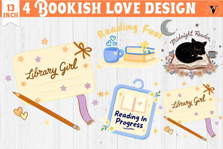 Bookish Sublimation designs | Cute Reading Book Lover png