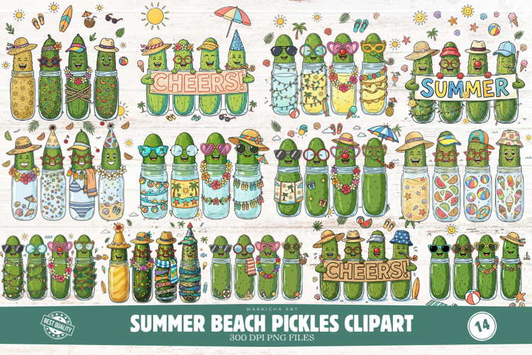 Summer Beach Pickles Clipart